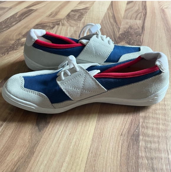 Timberland Canvas Casual Loafers Red Blue Tan Shoes Sneakers Size 7 - Picture 7 of 8